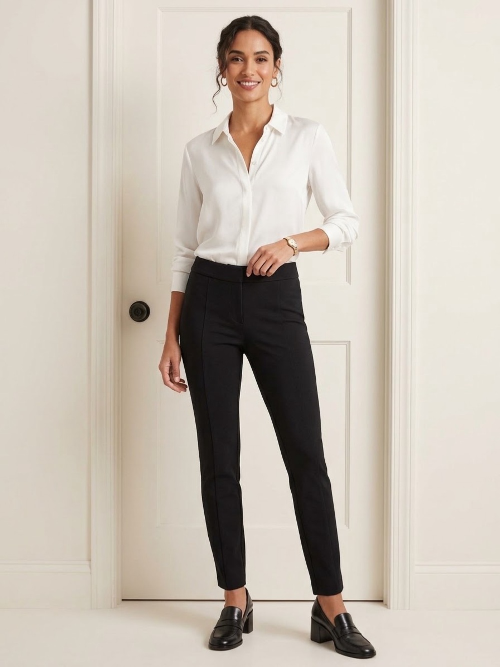Veronica Beard Women’s Quiet Luxury Black Slim Straight Cropped Hemmed Sz 2